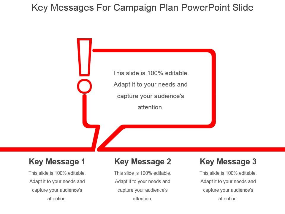 Key messages for campaign plan powerpoint slide Slide01