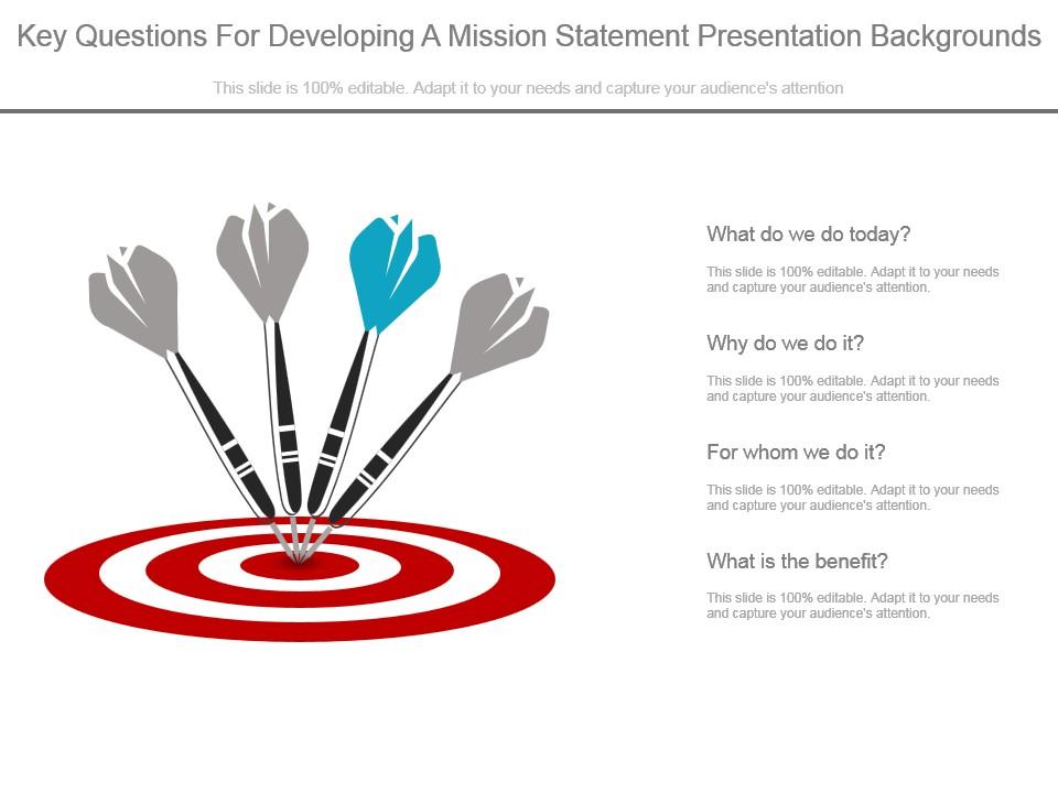Key questions for developing a mission statement presentation backgrounds Slide00