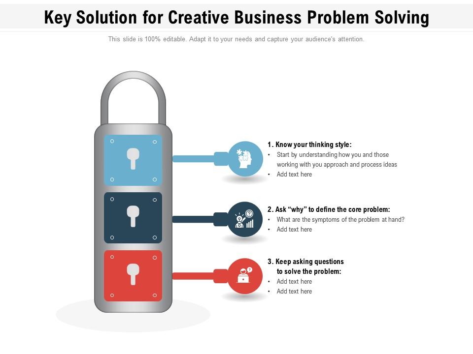Key solution for creative business problem solving Slide01