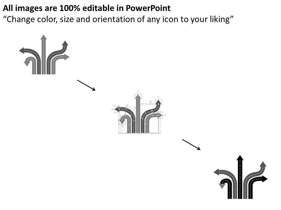 km Five Staged Roads And Icons Flat Powerpoint Design | PowerPoint ...