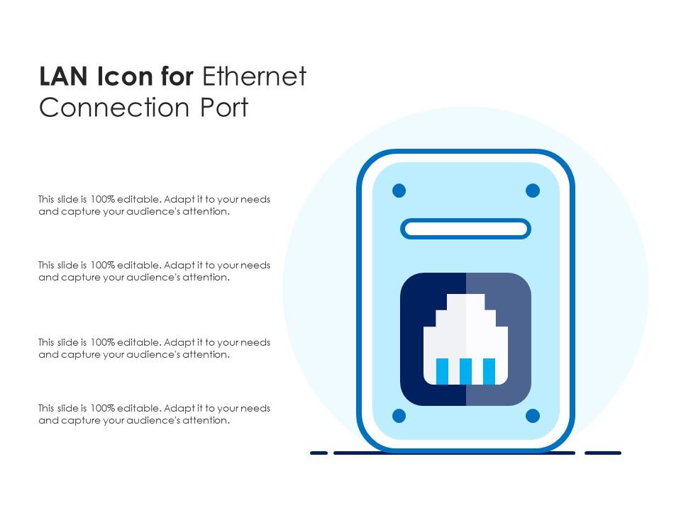 LAN Icon For Ethernet Connection Port | Presentation Graphics