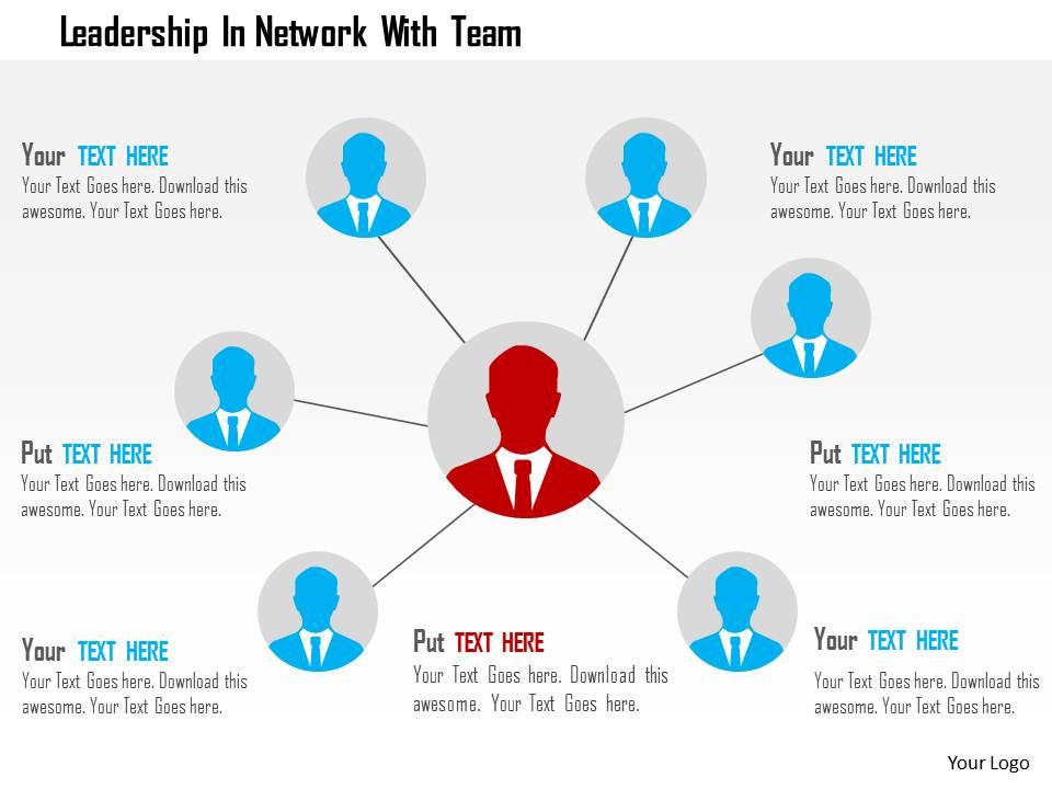leadership_in_network_with_team_flat_powerpoint_design_Slide01