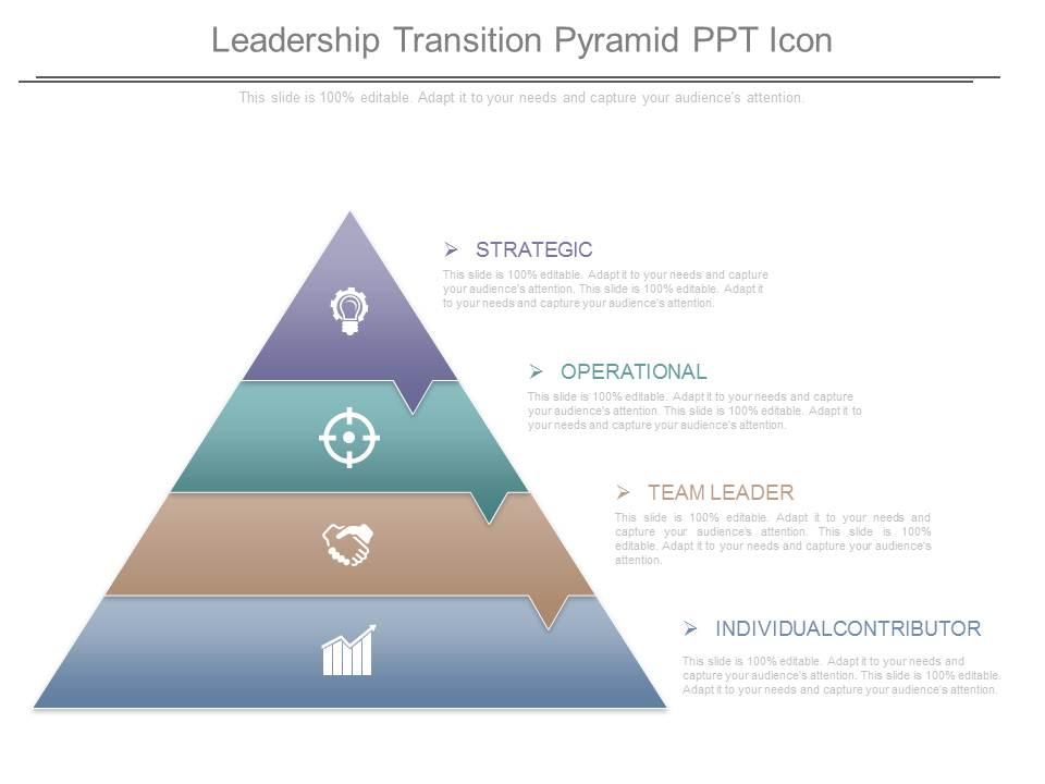 Leadership transition pyramid ppt icon Slide00