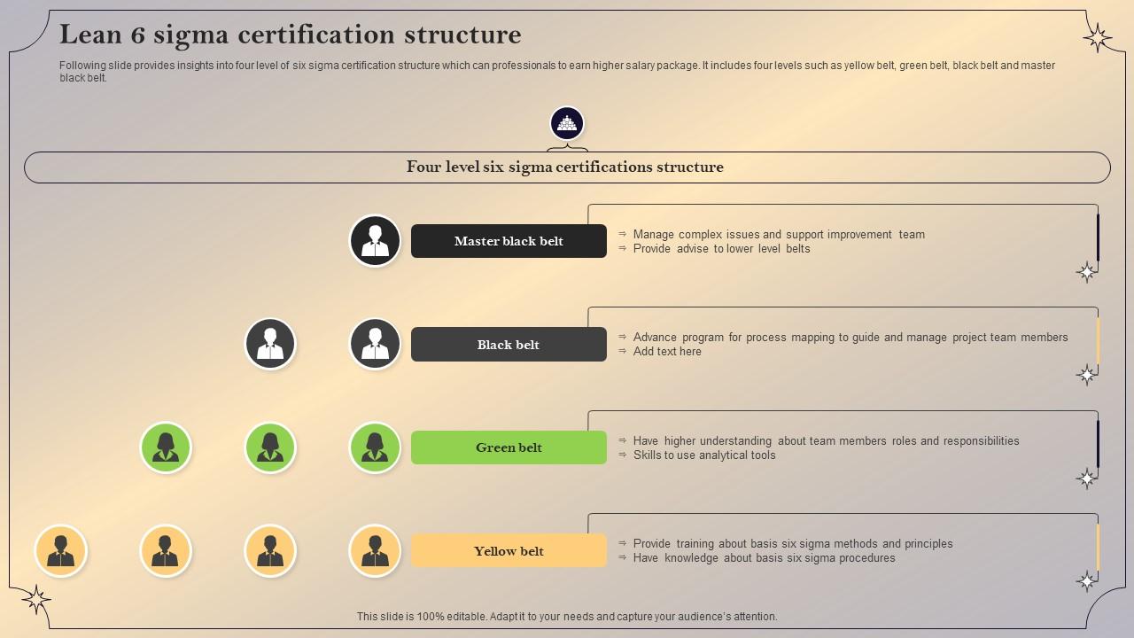 Lean 6 Sigma Certification Structure PPT Presentation