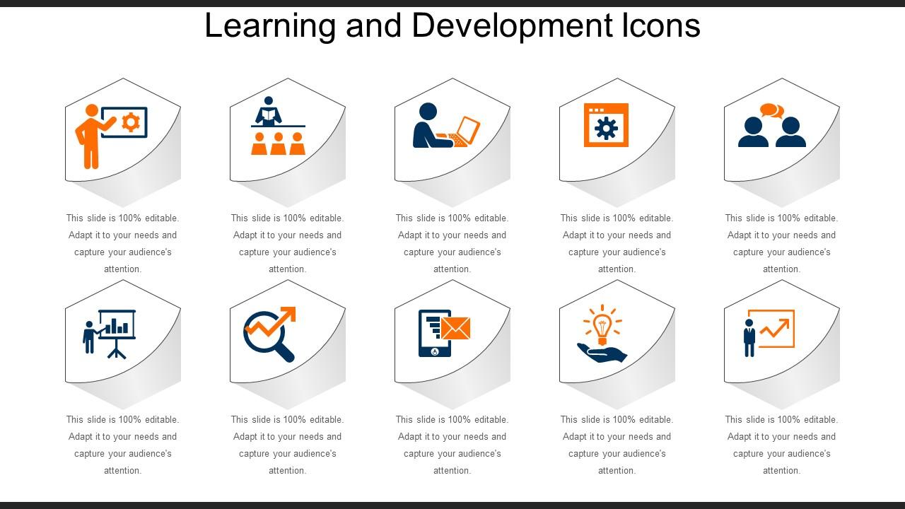 Learning And Development Icons Powerpoint Slide Deck PowerPoint Templates Backgrounds