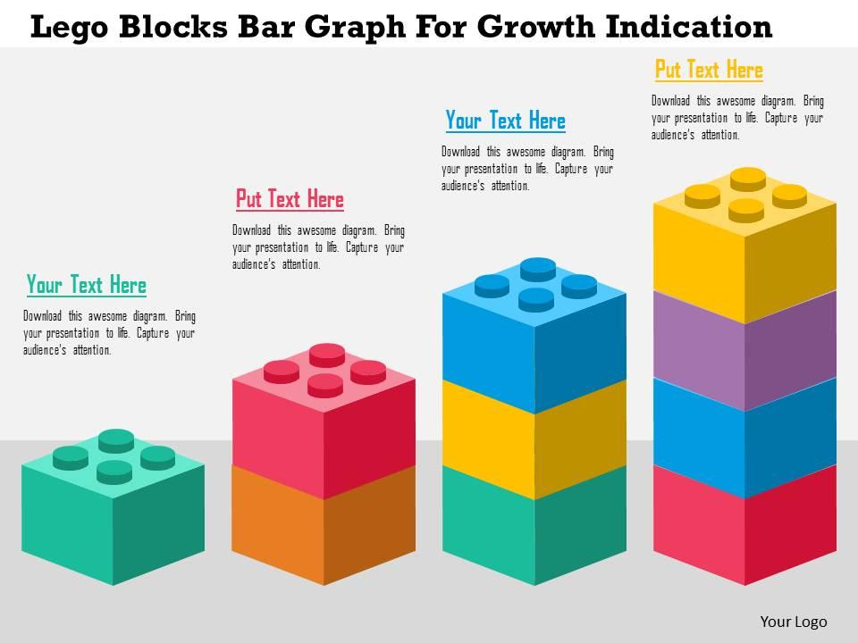 lego_blocks_bar_graph_for_growth_indication_flat_powerpoint_design_Slide01