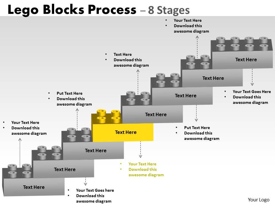 Lego Blocks Flowchart Process Diagram 8 Stages | Presentation Graphics ...