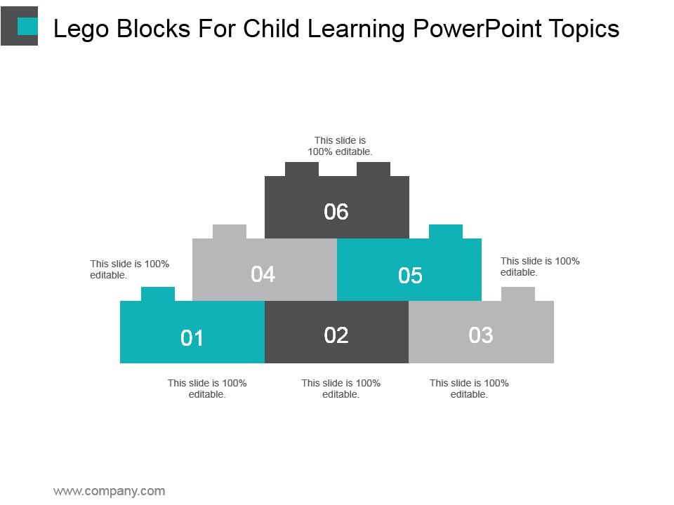 Lego blocks for child learning powerpoint topics Slide01