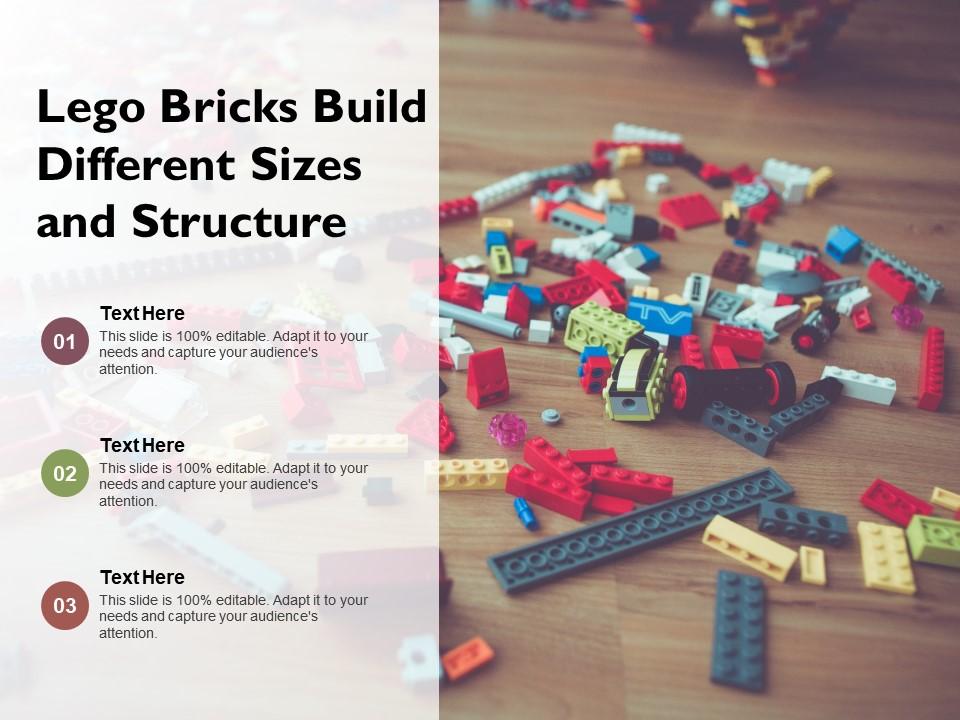 Lego bricks build different sizes and structure Slide01