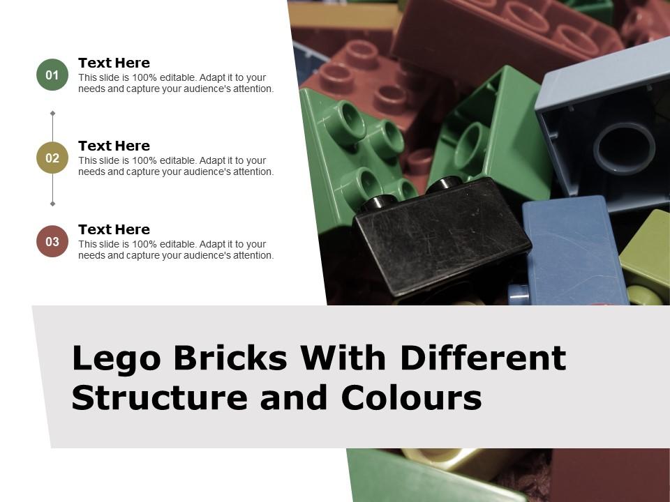 Lego bricks with different structure and colours Slide01