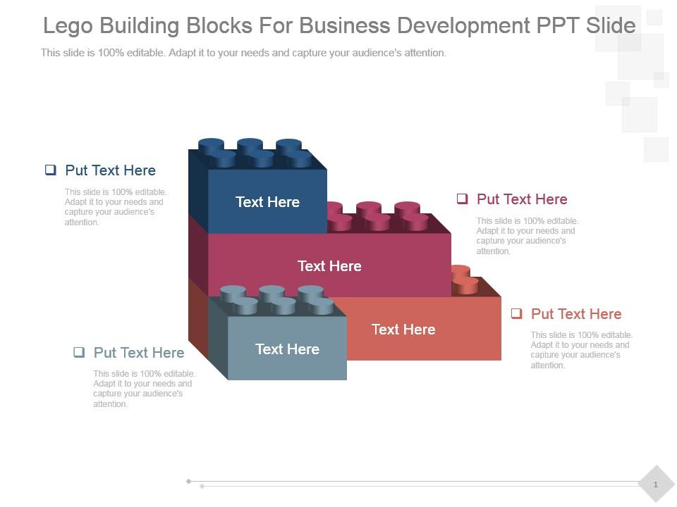 Lego Building Blocks For Business Development Ppt Slide Template Presentation Sample of PPT