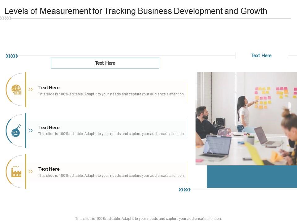 Levels of measurement for tracking business development and growth infographic template Slide01
