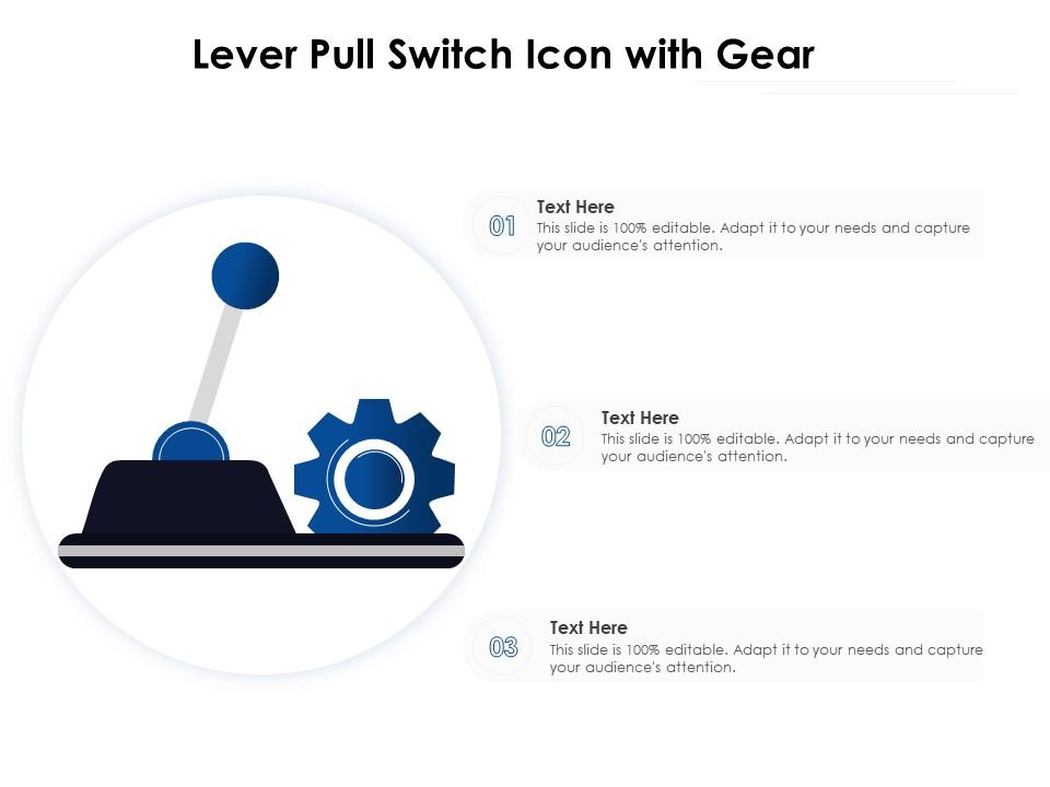 Lever Pull Switch Icon With Gear Presentation Graphics Presentation