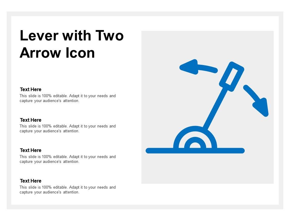 Lever With Two Arrow Icon PowerPoint Presentation Designs Slide PPT