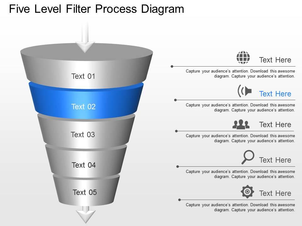 lh Five Level Filter Process Diagram Powerpoint Template PowerPoint Templates Download PPT