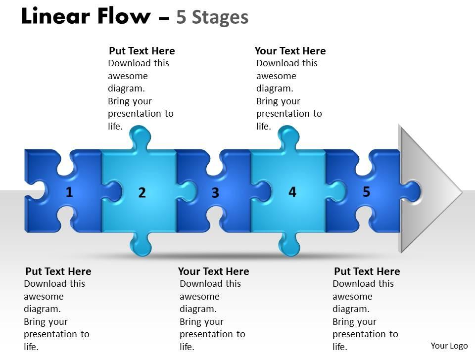 Linear Flow 5 Stages Style1 | PowerPoint Presentation Pictures | PPT ...