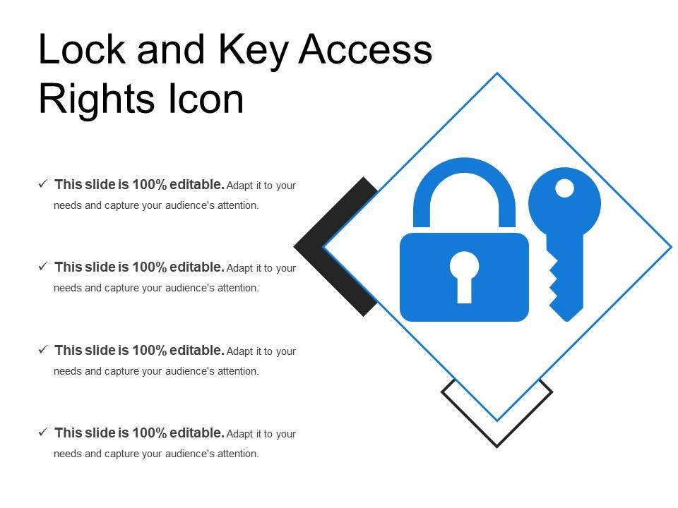 Lock and key access rights icon Slide01