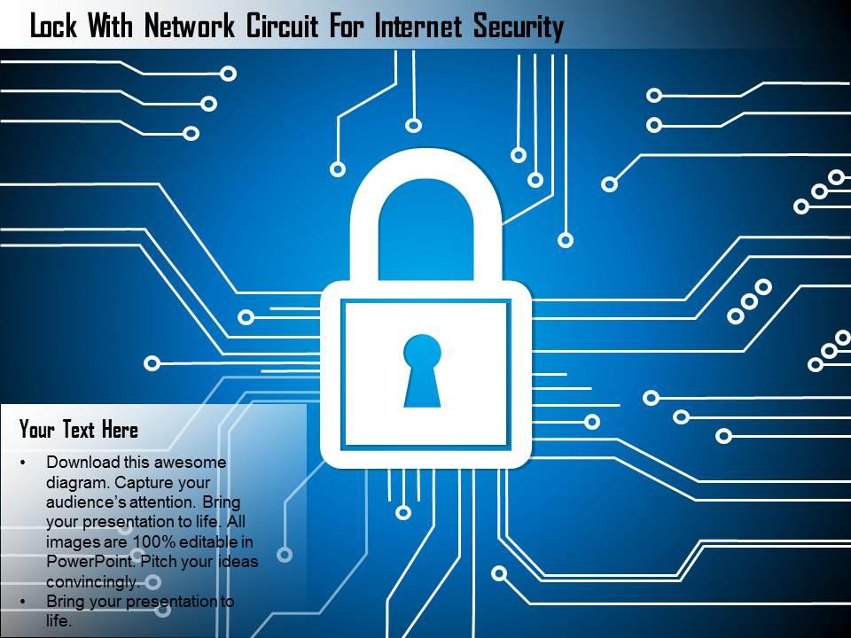 lock_with_network_circuit_for_internet_security_ppt_slides_Slide01