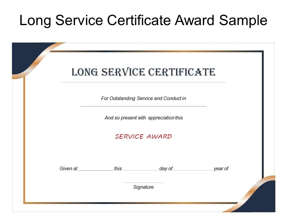 Long service certificate award sample Slide00