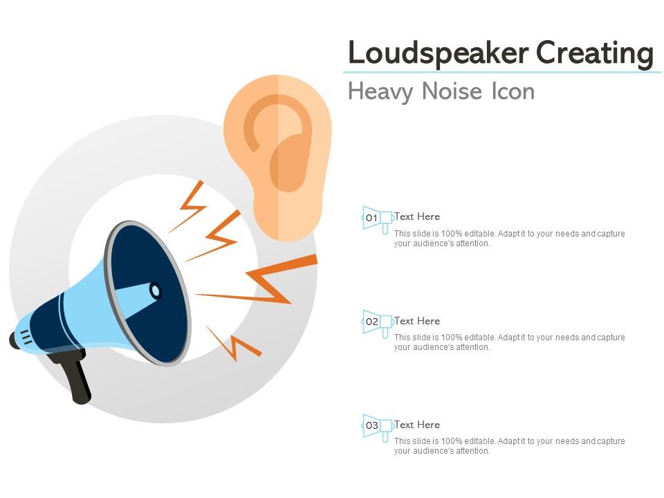 Loudspeaker creating heavy noise icon Slide01