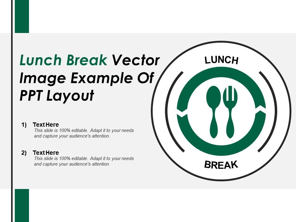 Lunch break vector image example of ppt layout Slide01