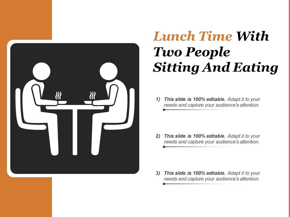 Lunch time with two people sitting and eating Slide01