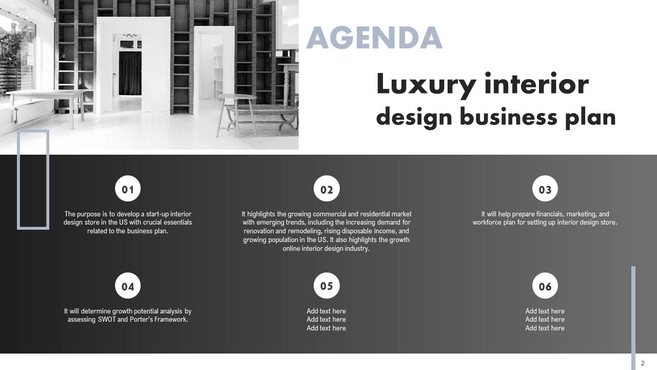 Luxury Interior Design Business Plan Powerpoint Presentation Slides PPT