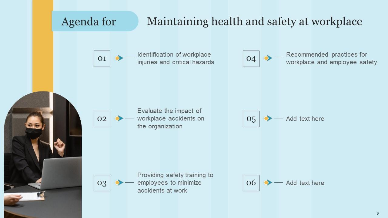 Maintaining Health And Safety At Workplace Powerpoint Presentation