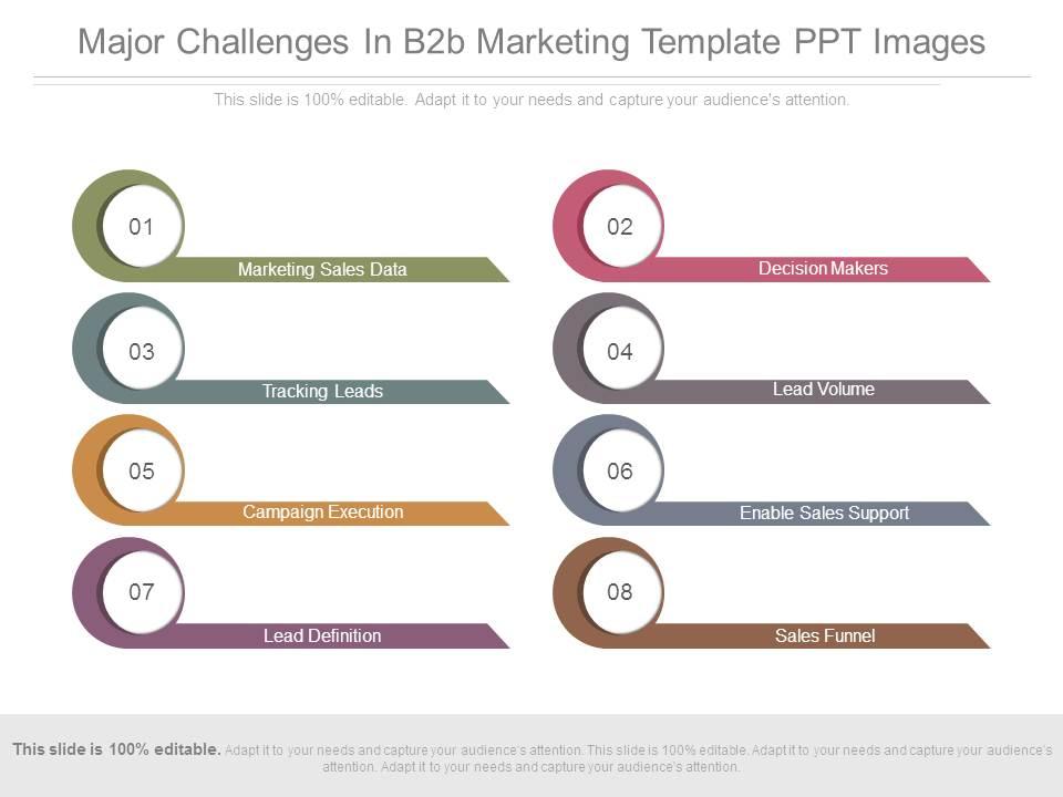 Major challenges in b2b marketing template ppt images Slide01