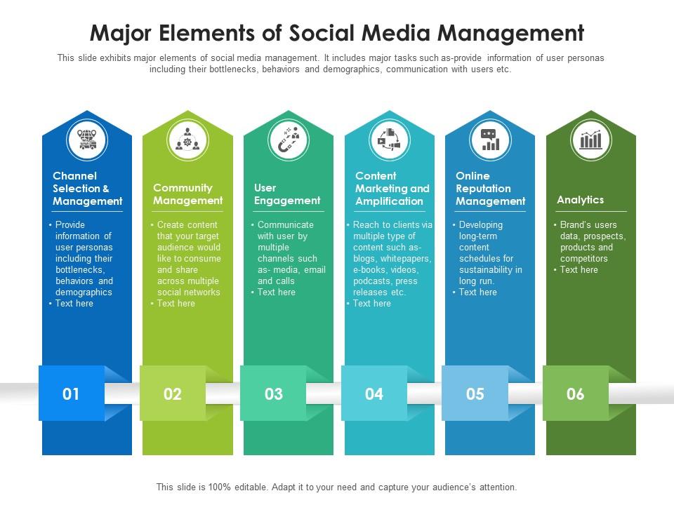 Major elements of social media management Slide00