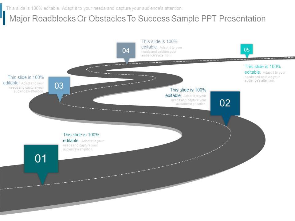 Major roadblocks or obstacles to success sample ppt presentation Slide01