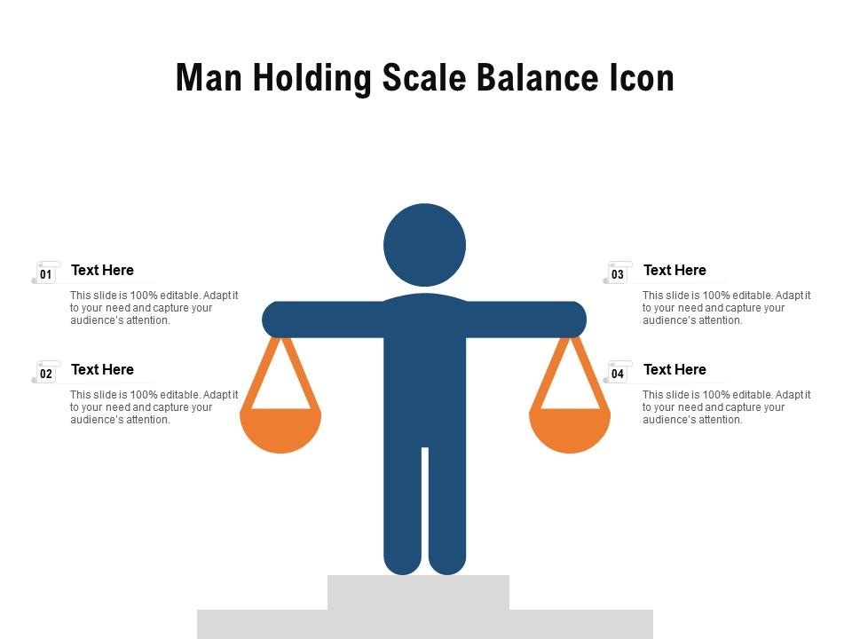 Man Holding Scale Balance Icon