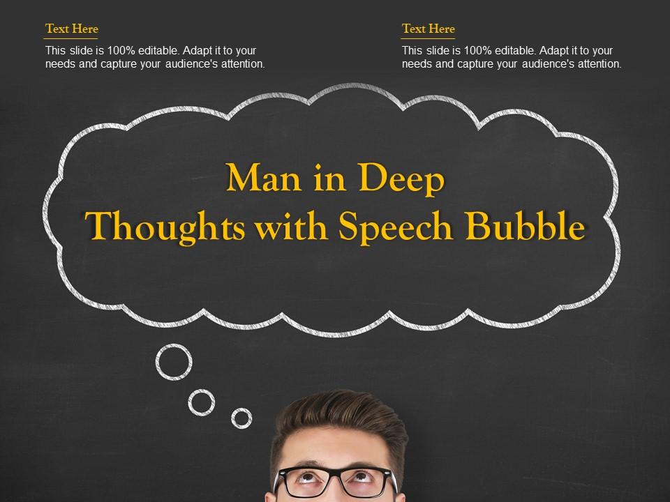 Man In Deep Thoughts With Speech Bubble | PowerPoint Slide Presentation ...