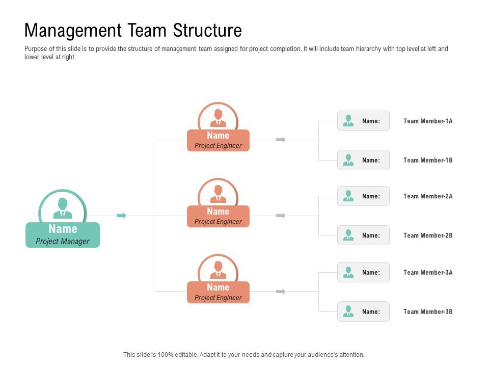 Management team structure project management team building ppt infographics Slide00