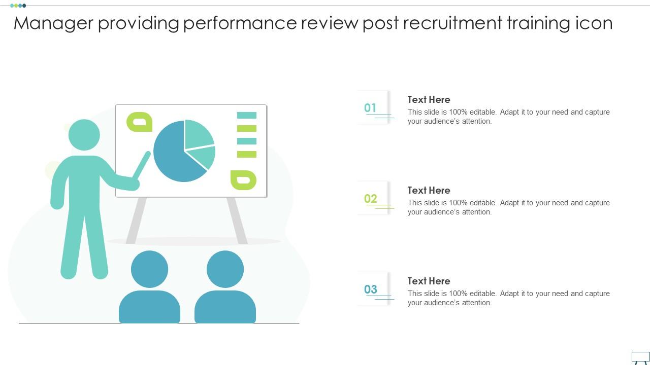 Manager Providing Performance Review Post Recruitment Training Icon