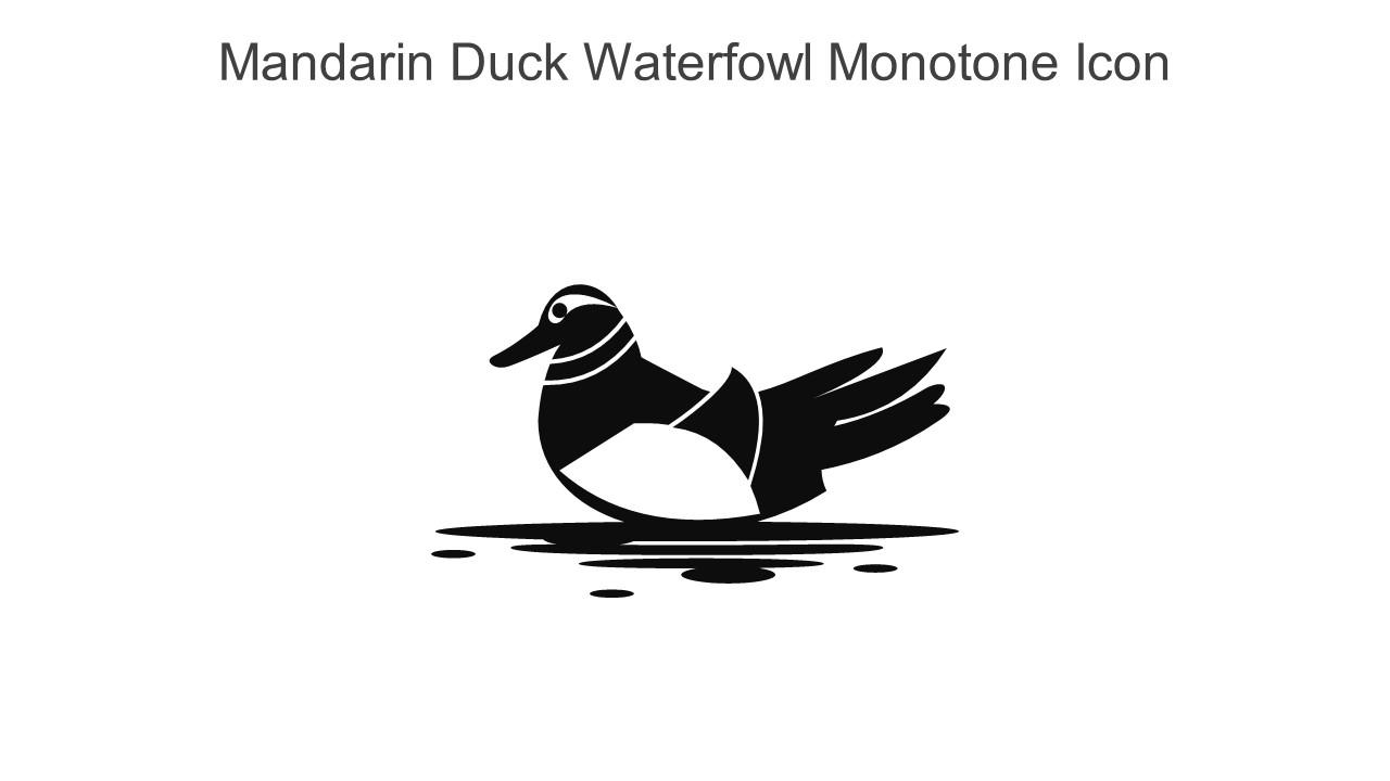 Mandarin Duck Waterfowl Monotone Icon In Powerpoint Pptx Png And Editable Eps Format