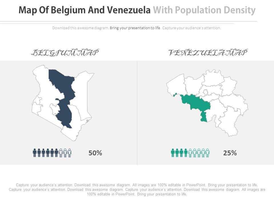 Map of belgium and venezuela with population density percentage powerpoint slides Slide00