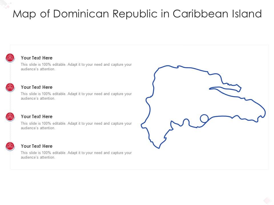 Map of dominican republic in caribbean island