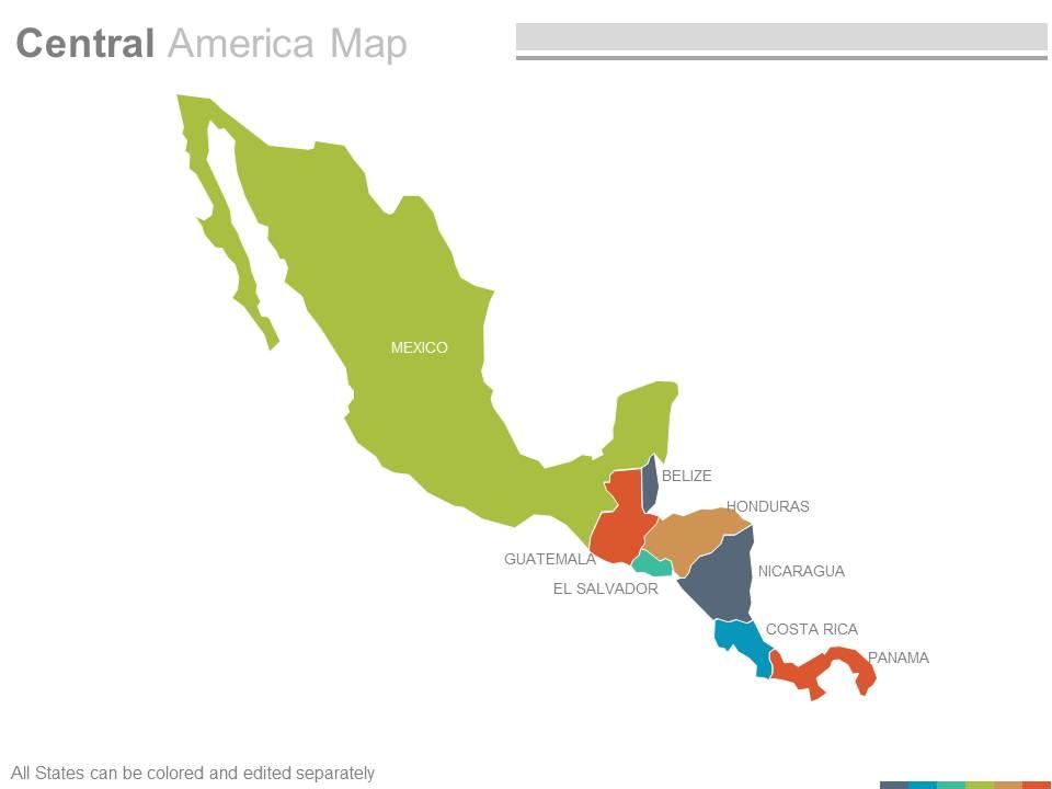 Maps of central american america region countries in powerpoint Slide00