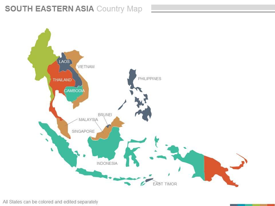 Maps of south eastern asia region continent countries in powerpoint Slide01