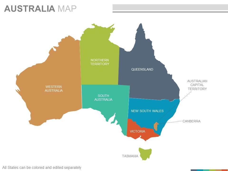 Maps of the australian australia continent countries in powerpoint Slide00
