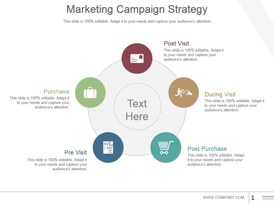 Marketing campaign strategy powerpoint slide deck template Slide01