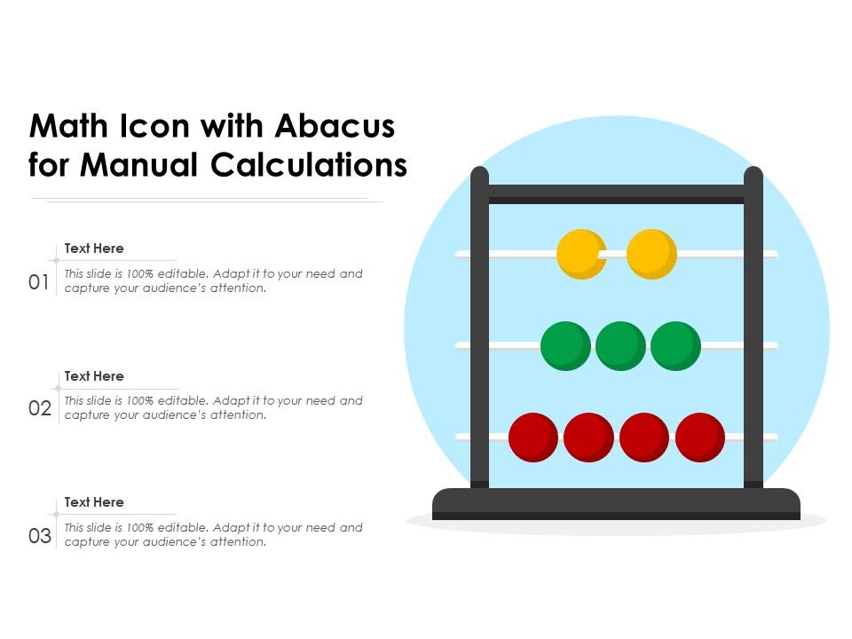 Math icon with abacus for manual calculations Slide00