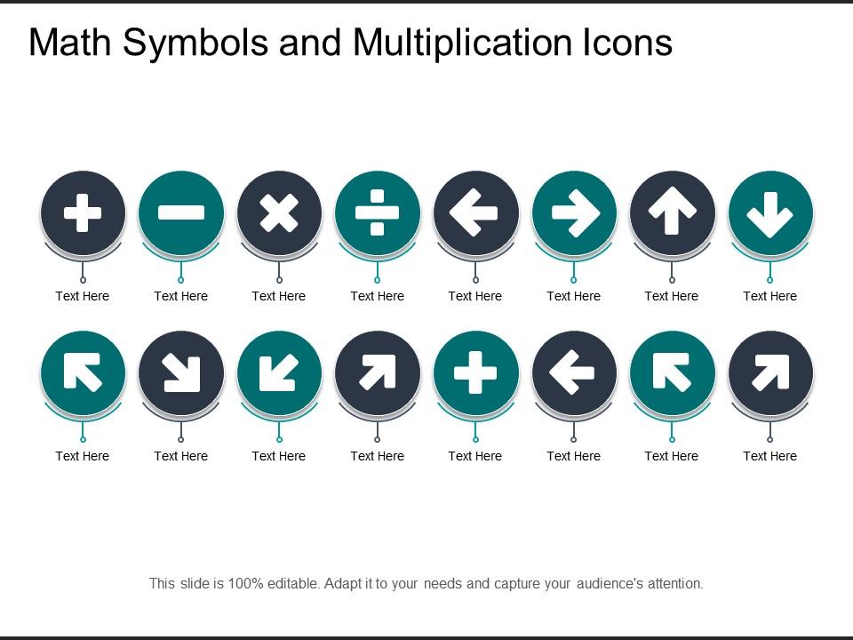 Math symbols and multiplication icons Slide00