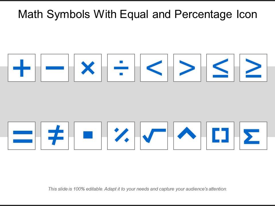 Math symbols with equal and percentage icon Slide00