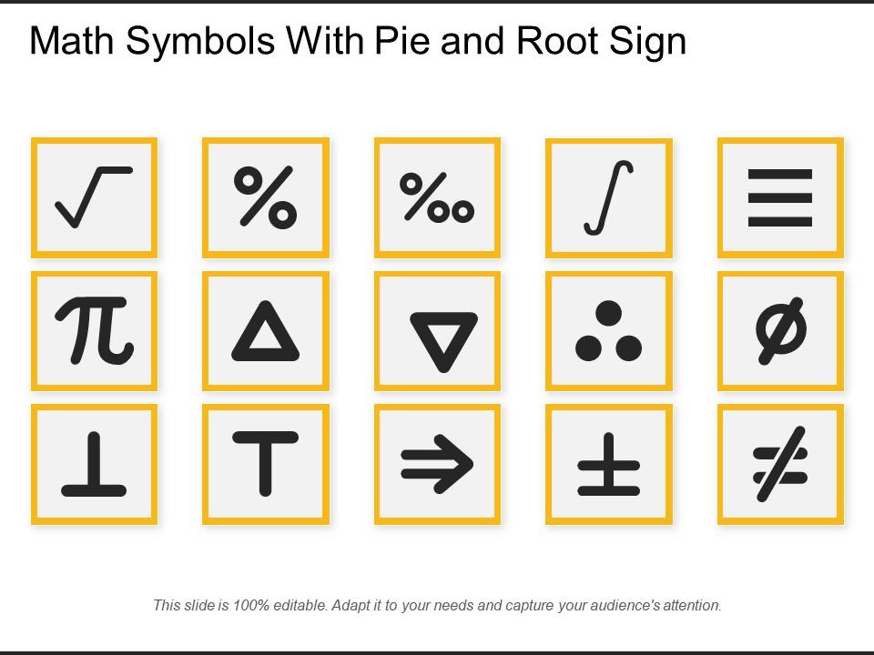 Math symbols with pie and root sign Slide00