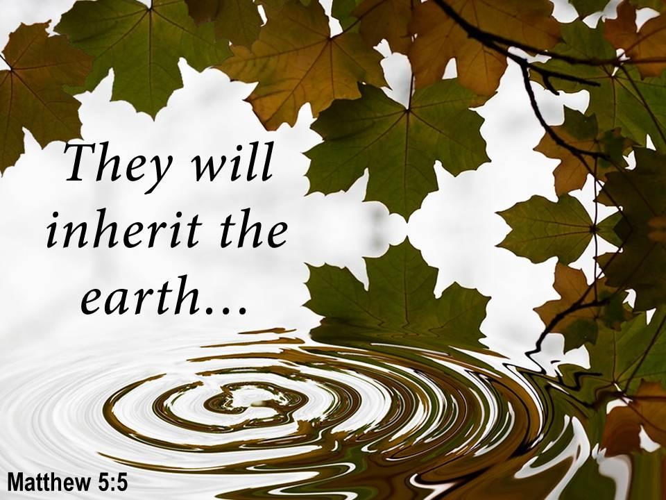 Matthew 5 5 they will inherit the earth powerpoint church sermon Slide01