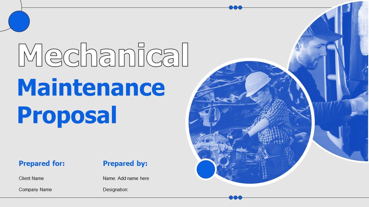 Mechanical Maintenance Proposal Powerpoint Presentation Slides Slide01