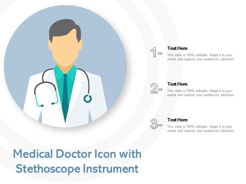 Medical doctor icon with stethoscope instrument Slide01
