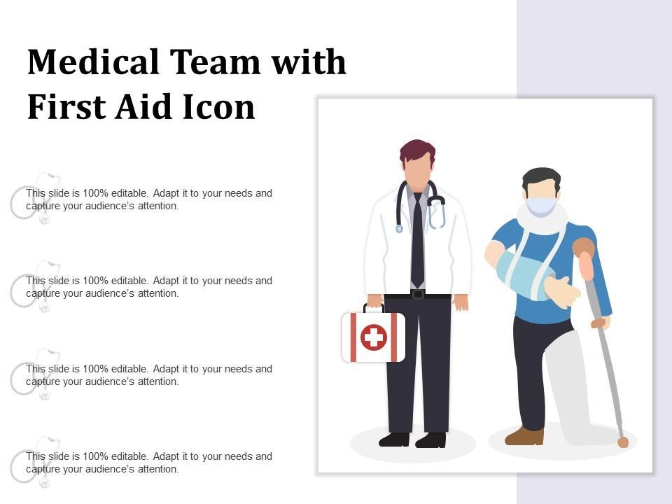 Medical team with first aid icon Slide01